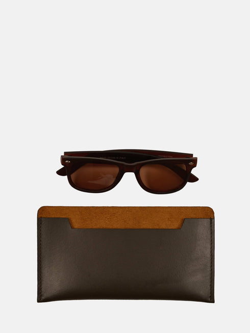 Leather Eyewear Case - Dark Brown