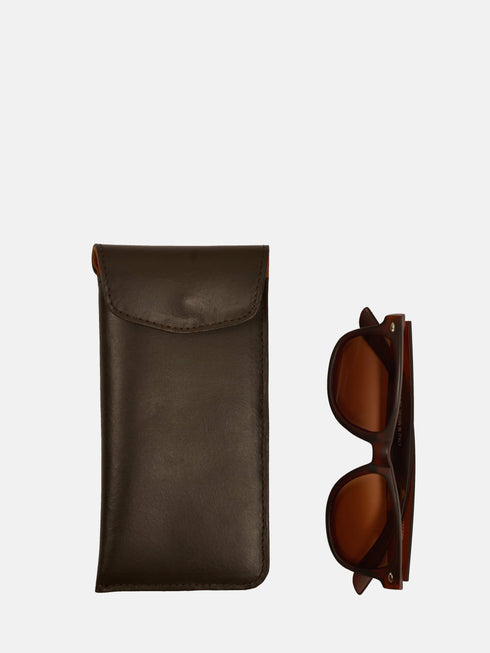 Leather Eyewear Case - Dark Brown