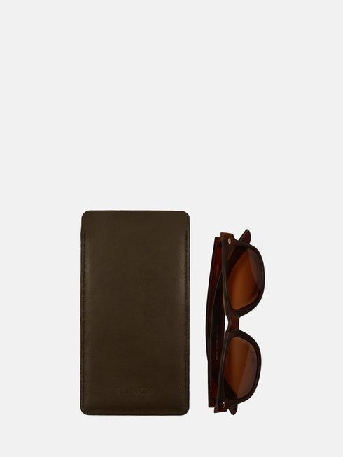 Leather Eyewear Case - Dark Brown