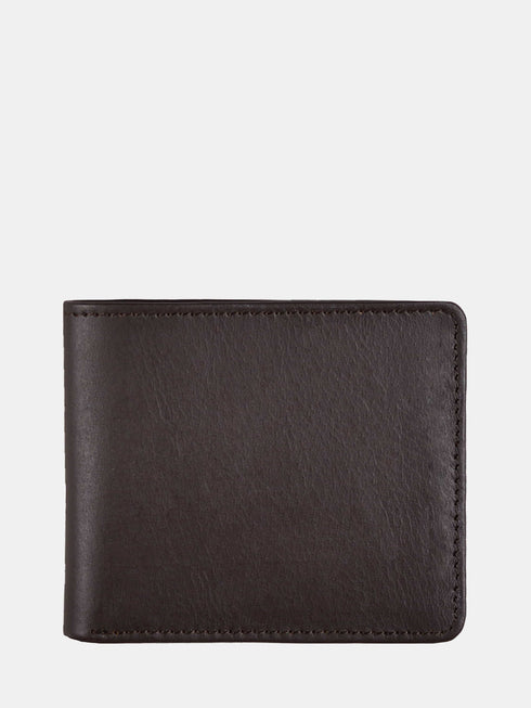 Leather Wallet - Dark Brown / Tan