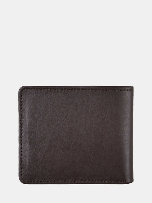 Leather Wallet - Dark Brown / Tan