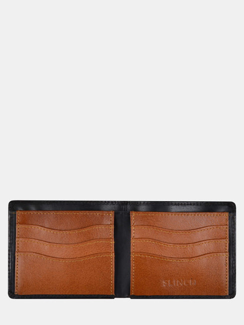Leather Wallet - Black / Tan